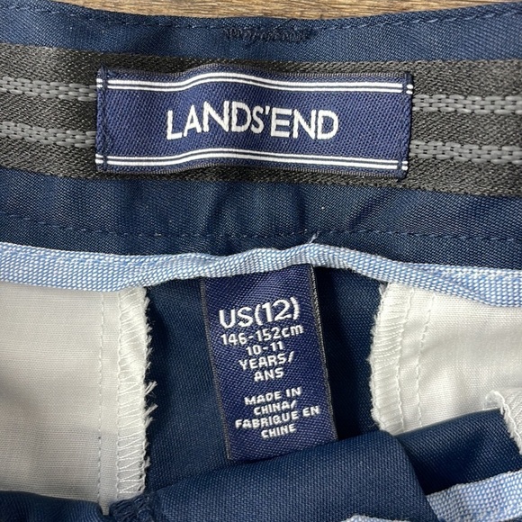 Lands’ End School Uniform Boys Active Chino Shorts, Navy Blue, size 12 - Picture 3 of 10